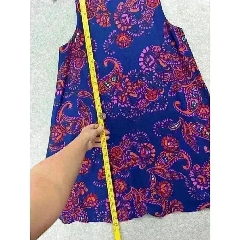 Everly Womens Shift Dress Sz Medium Paisley Sleeveless‎ Floral Vacation Flowy
